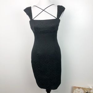 David Meister Little Black Leopard Print Dress